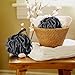 Tbestmax 75g XL Black Loofah Sponge for Exfoliating, Soft Shower Puff Bath Ball Body Scrubber Mesh Pouf 4 Set