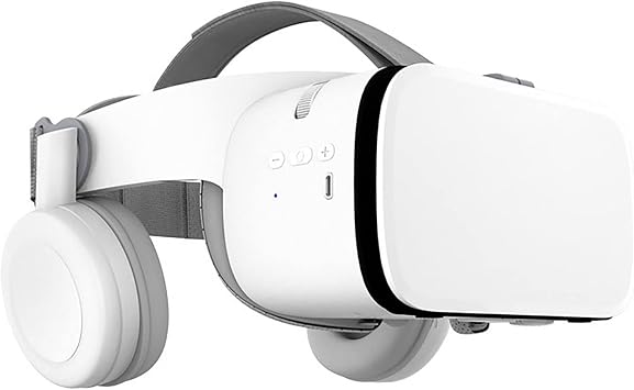 3D VR Virtual Reality Headset with Remote Control, IMAX Stereo VR Viewer for Movies and Games Bluetooth Wireless VR Glasses for 4.7-6.3 inch IPhone IOS/Android Color White, Size 1