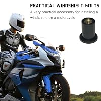 JNNJ 20 Stück Motorrad-Windschutzscheiben-Muttern, M5 Gummi-Well-Muttern, Windschutzscheiben-Schrauben Gummi Boote, Windschutzscheibe Schrauben Wellnut Bolzen(9mm) – Ansicht 4