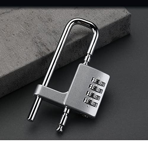 Image of Adjustable Shackle Combination Padlock,4 Digital Waterproof Password Padlock,Keyless Resettable Number Lock for Locker Room,Gate,Toolbox (1)