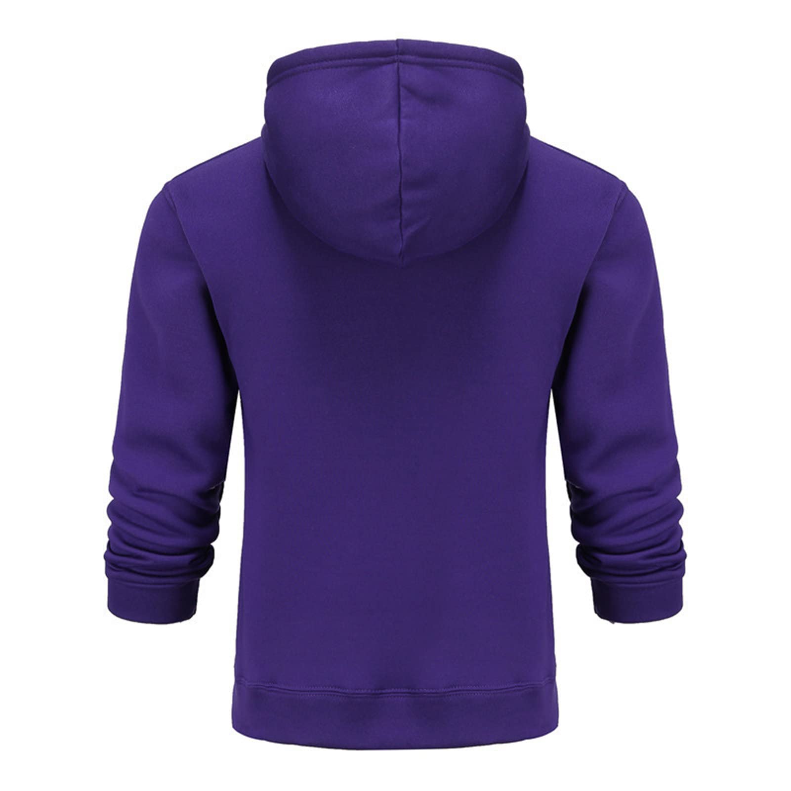 Maiyifu-GJ Pullover Hoodies for Men Classic Casual Solid Loose Fit Long Sleeve Hoodie Basic Lightweight Hooded Sweatshirt (Purple,Large)
