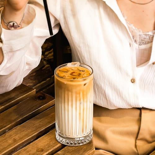binsakao Highball Glasses Set of 6-14 oz Tall Glasses Drinking Set - Elegant Glassware Drinking Glasses for Water, Ice Coffee, Cocktail, Cold Beverage by binsakao - Image 6