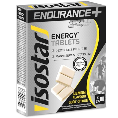 Isostar Endurance Plus - Energy Tabletten- Zitronengeschmack - Glukose und Fruktose - Magnesium - Vitamine - 1 Packung mit 24 Tabletten