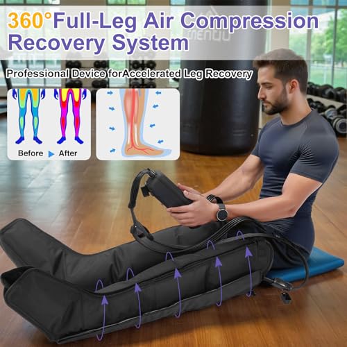 Sistema de Terapia por Compresión de Aire, Masajeador para Piernas para el Dolor y la Circulación, Botas Inalámbricas de Compresión de Aire para Recuperación Completa de las Piernas, Terapia de Recuperación Rápida para Atletas miniatura 2