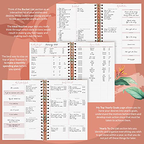 Image of PLANBERRY Hourly Schedule Planner Premium - Undated Weekly Organizer with Time Slots & Monthly Budget - Time Management, Goal Setting, To-Do List & Habit Tracker -6.9″x8.5″(African Terracotta)