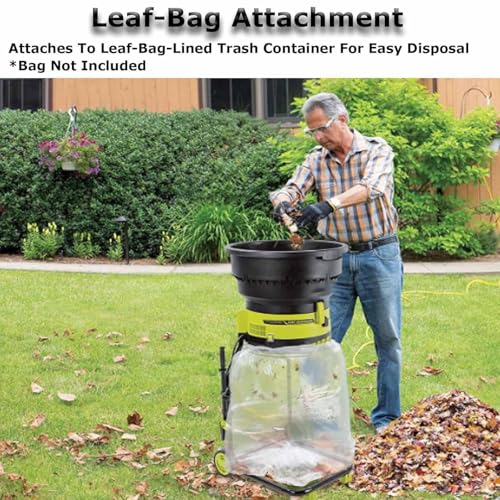 Xyejl Trituratore Elettrico Da Giardino - Trituratore Per Foglie E Legno Da 2500 W - Larghezza Di Taglio Di 54 Mm,Cippatori Da 8000 Giri/Min Per Detriti Da Giardino,Foglie,Rami,Nopowercord - 7