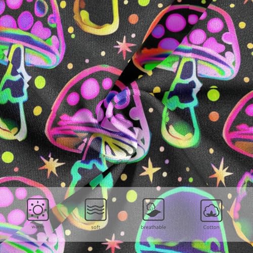 Joisal Toddler Underwear Floral 2t Cotton Panties for Girl Designer Briefs Girls Undies Colorful Neon Mushrooms Purple3