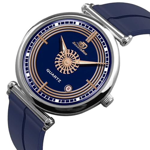 Image of DOUBLERUN Date Function White Color Silicone Strap Analog Wrist Watch for Men S 26-00-0