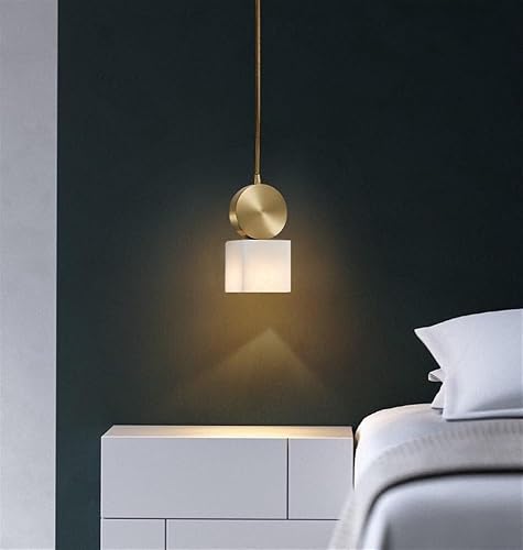 Miniatura 3 de Scandinavian Modern Pendant Light, Mini Marble Chandelier, Creative Square Pendant Ceiling Fixture Lamp for Bedroom, Study Hanging Lights