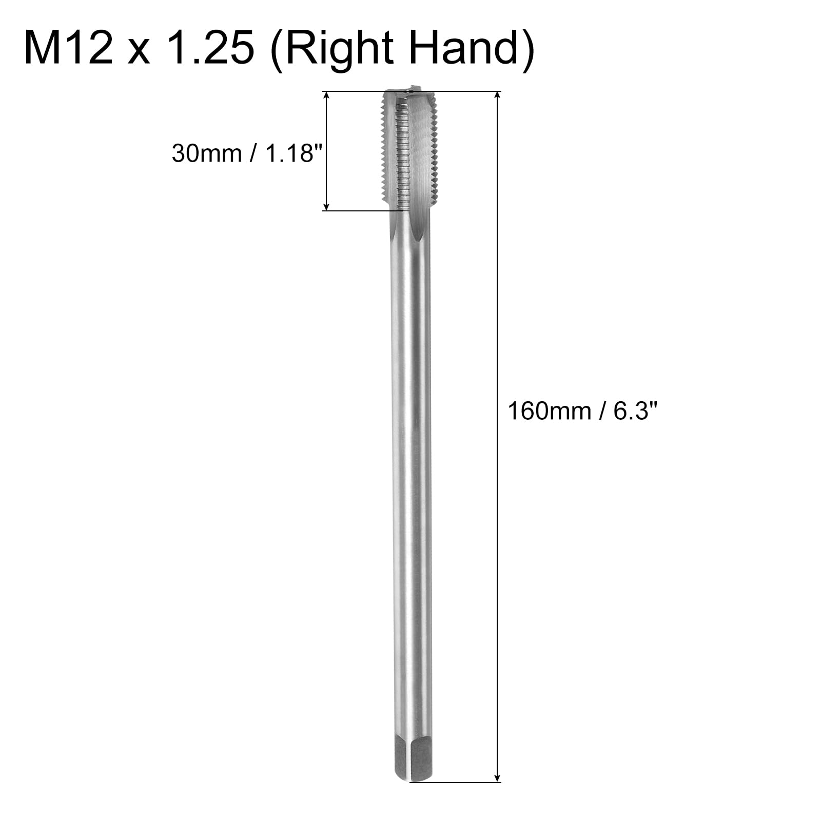 M12 x 1.25 Maschi per Filettare Metrica 160mm Extra Lungo H2 Strumento Riparazione Filettatura