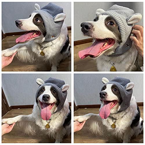 Image of Dog Ear Muffs Noise Protection Quiet Ears for Dogs | Anxiety Barking Snood for Noise 2PCS Ear Hearing Earmuffs Fireworks Protection Anti Anxiety Dog Hat Large Dog (Grey+Grey)