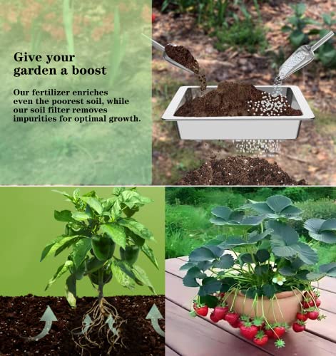 Soil Sifter Strainer Sift Screen Composter - Stainless Dirt Sifter,16"Rock Sifter,Bonsai Sifter For Gardening,Metal Soil Sieve Set,2 Interchangeable Net Compost Sieve,Substitute Wooden Garden Sifter. #TOP4