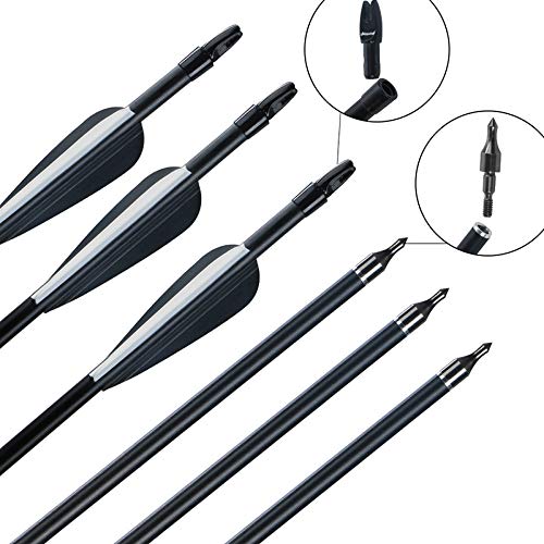 Namvo 12pcs 100grn Schwarz Schraube Praxis Broadhead Pfeile, Bogenschießen Kugeln Wild Punkte, Kleinwild Armbrust Compound Bogen Pfeilspitzen für Aiming Praxis Jagd, Präzision Ziele, Schießen