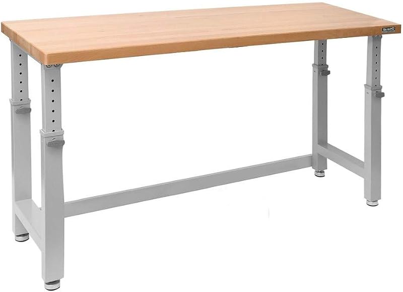 Sevilla Classics UltraHD 72" W X 25" D Banco de trabajo ajustable en altura superior de madera Capacidad de 2000 lb