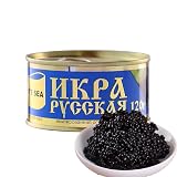 Love Sea Russian Black Caviar, Imitation Sturgeon Roe, Canned, 120g