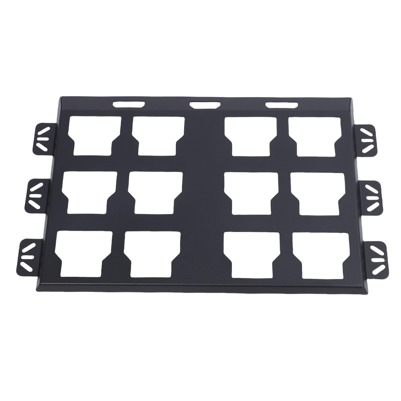 Caja de Herramientas de Aluminio Placa de Montaje Base de Montaje en Pared o Piso para Almacenamiento Seguro de Herramientas, Organización de Garaje y Uso en Plataforma de Camión (BLACK)