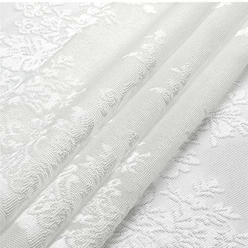 Aokqya Kitchen Valances For Windows Farmhouse Embroidered White Lace Valance Curtains Rode Pocket(52X18Inch Valance, White Lace) #TOP3