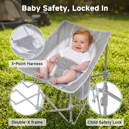 Silla de Playa Plegable para Bebé con Dosel y Red contra Mosquitos para Exterior EO Living Travel Chair miniatura 5