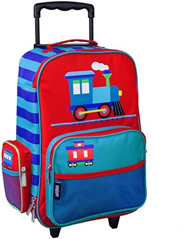 Wildkin Kids Rolling Suitcase for Boys & Girls, Suitcase for Kids Measures 16 x 11.5 x 6 Inches, Kids Luggage is Carry-On Size, Perfect for School & Overnight Travel (Trains, Planes & Trucks)