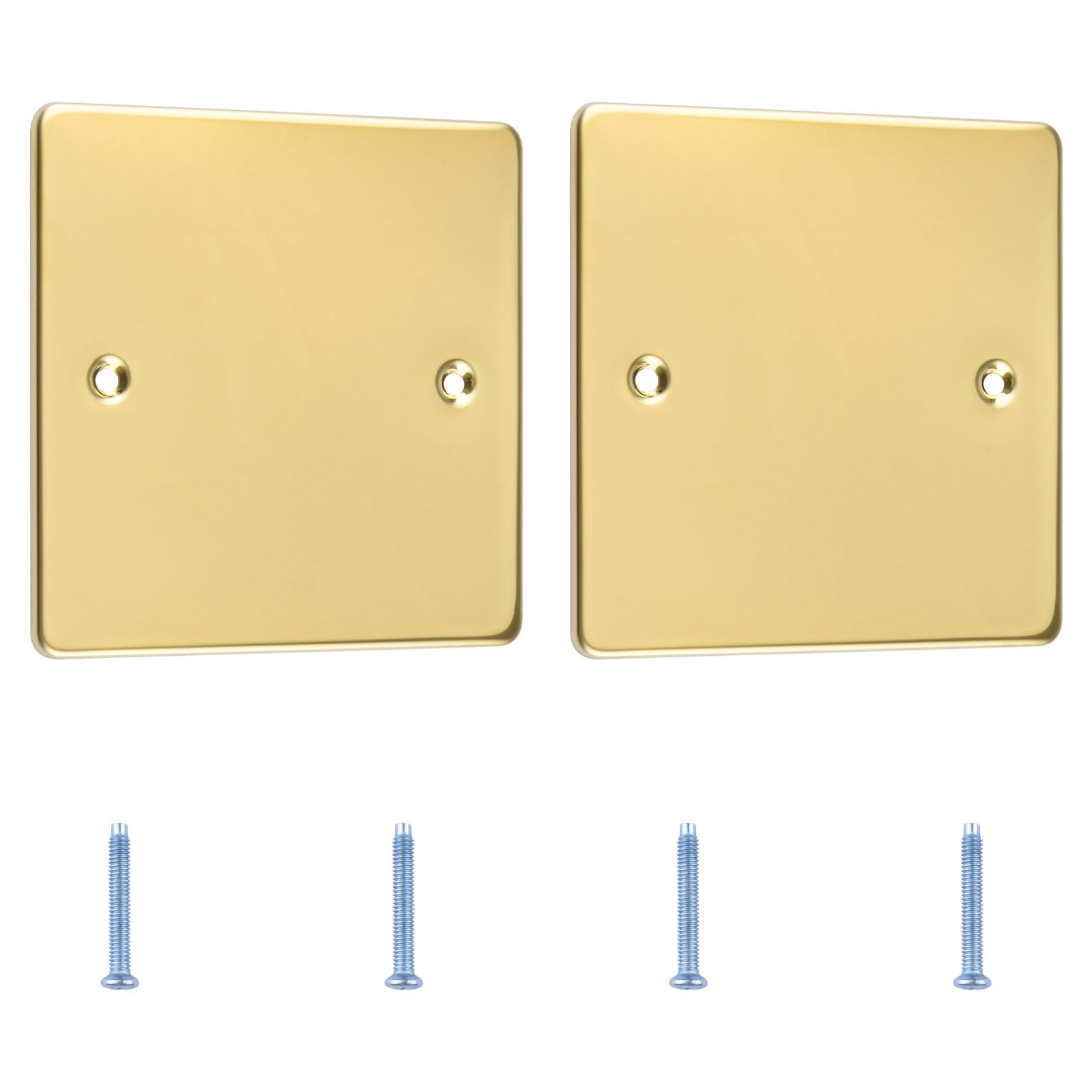 UFURMATE Blanking Cover Plate 2Pcs 4.72" x 4.72" Stainless Steel Wall Hole Cover Gang Blank Device Electrical Covers for Socket,Unused Outlets or Switches (Gold) — image 1