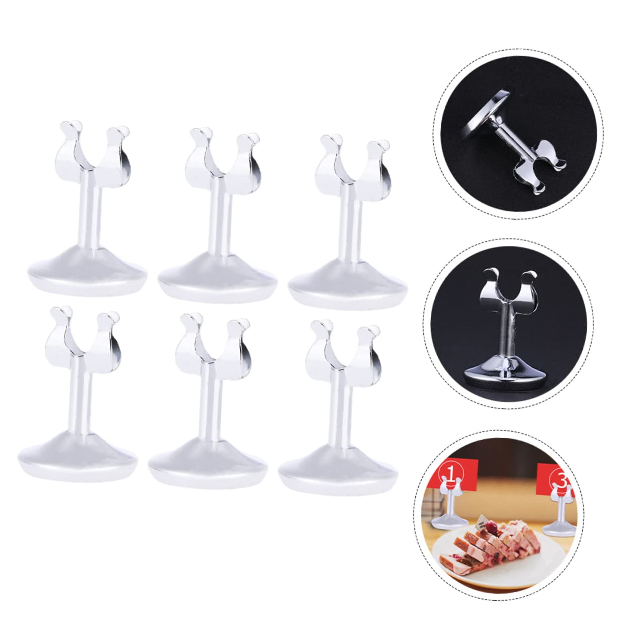 6piezas Soportes De Inoxidable Para Tarjetas u Delicados Resistente Al Desgaste