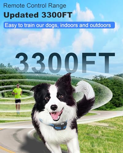 Dog Shock Collar with Remote Control - 3300FT Remote Dog Training Collar with Waterproof Design for 3 Training Modes, Rechargeable Shock Collar for Dogs 8-120lbs