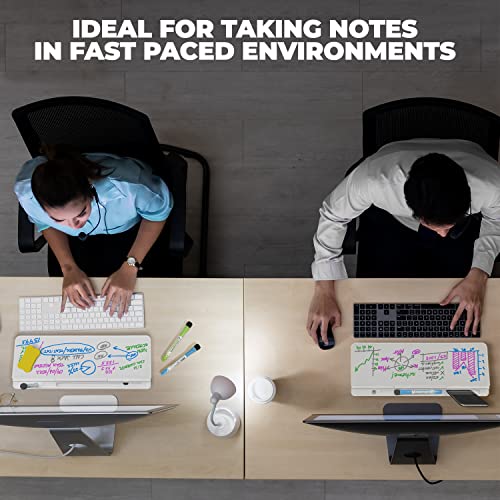Desktop-Whiteboard-Glass-Dry-Erase-White-Board-Desk-Computer-Buddy--Home-Office-Studying-Essentials-Desktop-Pad-with-Phone-Tablet-Slot-Storage-Compartment-Includes-4-Markers-1-Eraser