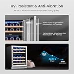 Yeego Wine Fridge Cooler - 24 Inch Dual Zone Wine Fridge Hold 47 Bottles, 40-65°F Wine Refrigerator Glass Door, Built in, Freestanding Under Counter Fridge for Beer Soda Drink Home Bar Office - Image 5