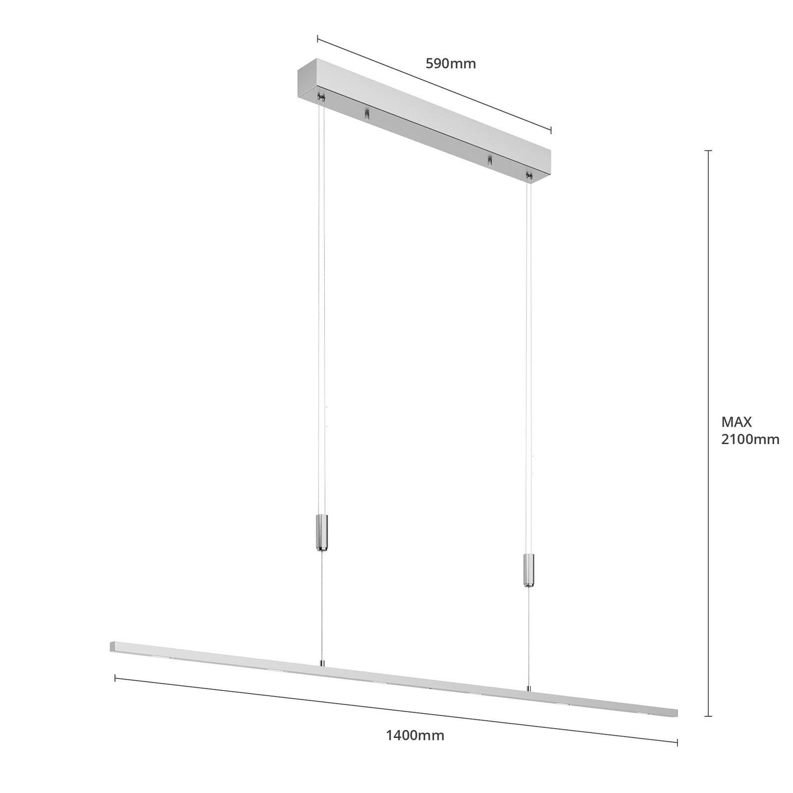 Lucande LED Pendelleuchte höhenverstellbar, dimmbar per Wandschalter Esstisch Hängelampe 140 cm 6x 5W Esstischlampe Wohnzimmerlampe