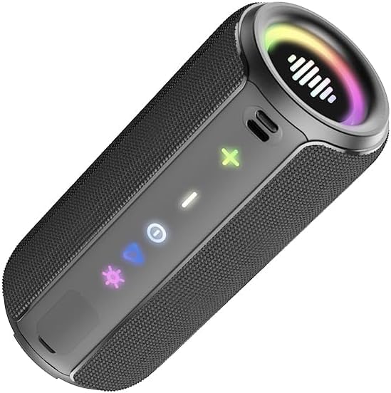 TIMU Enceinte Bluetooth Puissante 5.4 sans Fil avec Bass Puissantes,30W Enceinte Puissante,Autonomie 30H,Son Surround à 360 degrés,Appairage TWS,IPX7,AUX,TF Carte,pour l'extérieur/La Fête, Gris Foncé