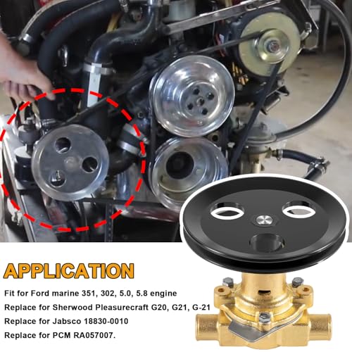 Image of RA057007 Raw Sea Water Impeller Pump suitable for Ford marine 351, 302, 5.0, 5.8 engine,Replace for Sherwood Pleasurecraft G20, G21, G-21,Replace for Jabsco 18830-0010