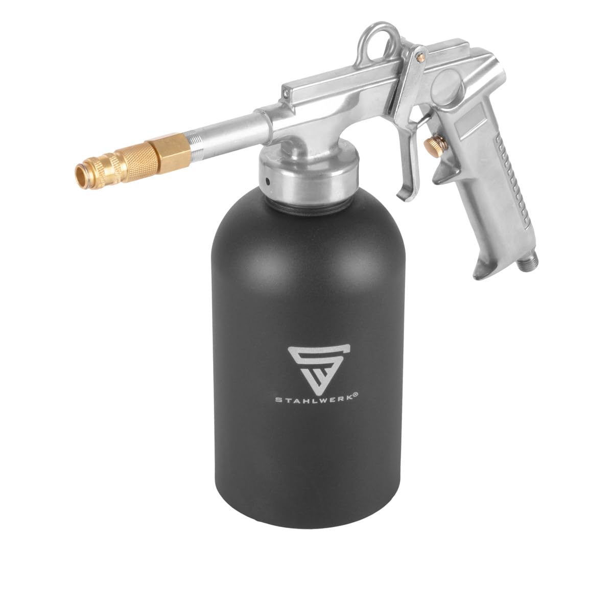 STAHLWERK Rostschutz-Sprühpistole 1100 ml 4-6 bar Hohlraumpistole, Druckbecherpistole, Unterbodenschutzpistole, Druckluftpistole, Hohlraumversiegelung, Korrosionsschutz