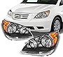 AKKON - Fits 2008 2009 2010 Honda Odyssey Van Front Black Housing Headlights Headlamps Assemblies Replacement