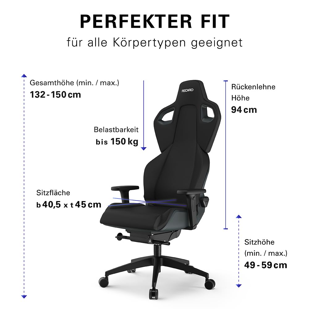 RECARO Exo – High End TÜV-zertifizierter Gaming- & Bürostuhl bis 150kg
