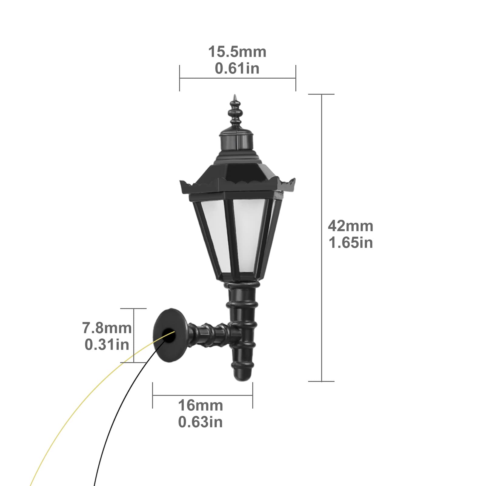 Evemodel LBD01 5 pz Modello Ferroviario 1:25 Lampada Esterna Lattern Luci Da Parete G Scala 12 V