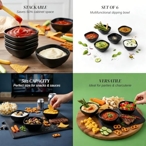 Wrova Dipping Sauce Cups 5oz, Dipping Bowls Wheat Straw Condiment Cups 6PCS - Image 5