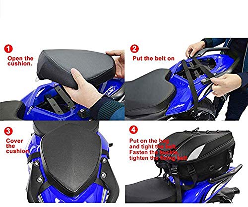 image for MIHUNTER Motorcycle Tail Bag, Seat Bag, Dual Use Motorcycle Waterproof