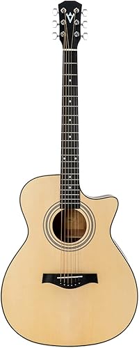 SheIRin Guitarra acústica para principiantes, adultos, mini corte jumbo de 41 pulgadas, kit de guitarra Acustica con bolsa afinadora de capo y