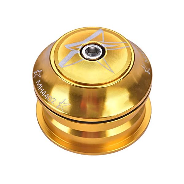 SANON Fahrrad Vorderrad Gabelschaft Headset Aluminiumlegierung Ersatzgerät Fahrradzubehör (Gold)