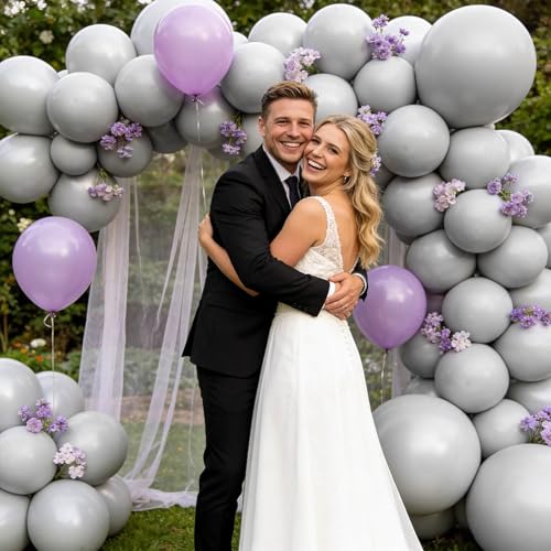 110pcs Grey Balloon 12 inch, Grey Latex Balloons for Birthday Party Baby Shower Wedding(with 2 Ribbons). by KUULBELA - Used condition - Image 4
