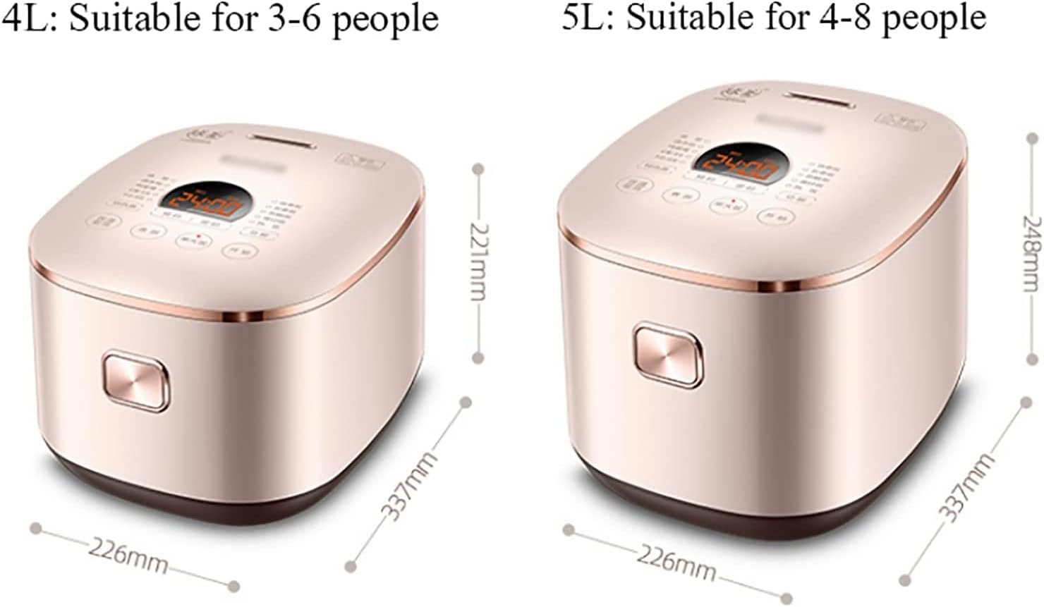 Rice Cooker Household Multi-Function Rice Cooker, 24H Reservation and Heat Preservation, Thicken Non-Stick Liner, for 3-8 People (5l) ()