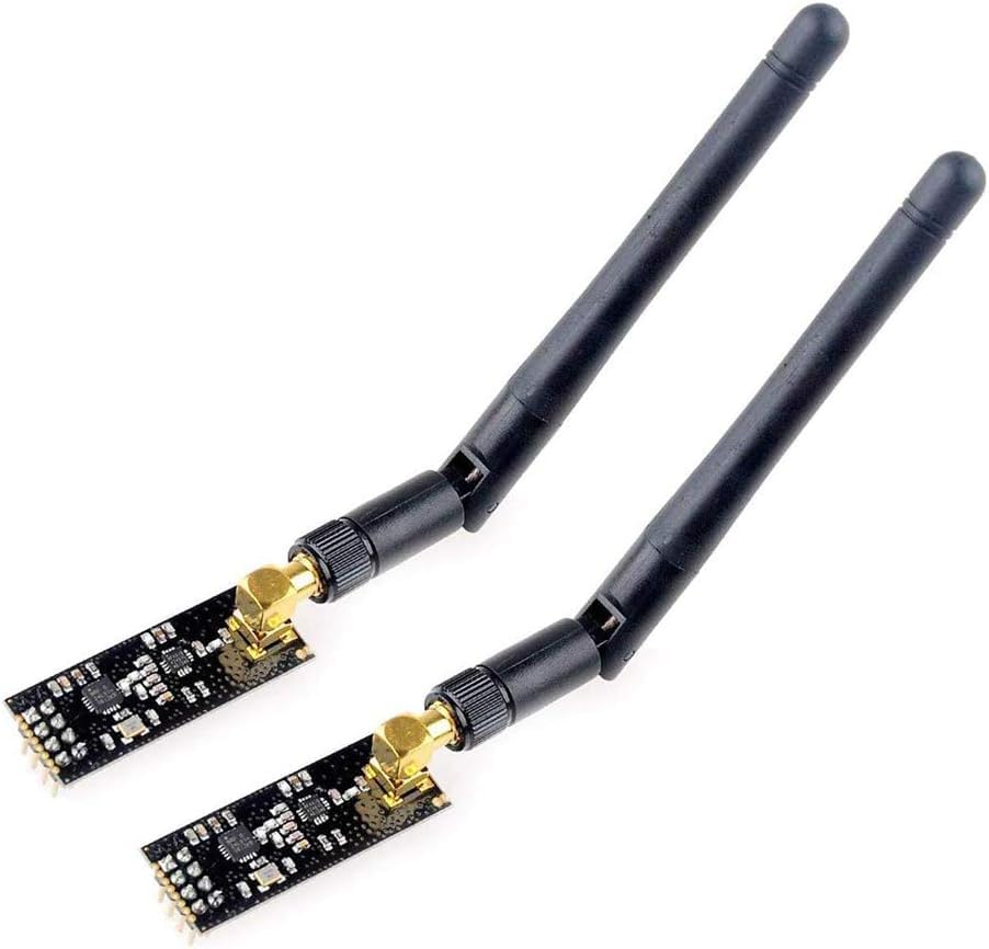 Image of NRF24L01+PA+LNA Wireless RF Transceiver Module Long Range 1100M with SMA Antenna 2-Pack for UNO and Rduino Wireless Communication Projects 2.4GHz 2Mbps Low Power Signal Amplifier