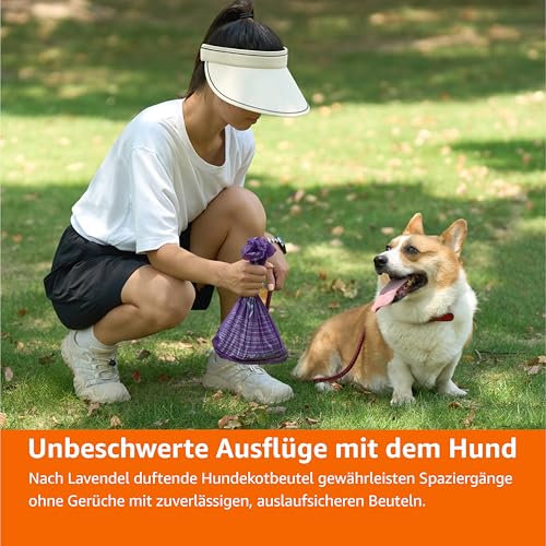 Amazon Basics Hundekotbeutel ohne Spender, Lavendel, 300 Stück (20 Packungen mit je 15 Beuteln)