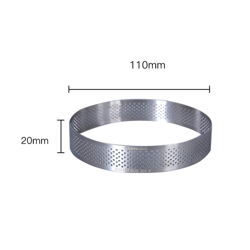 JJJ GCX- Gâteau Moule Rond Tour Die poinçonné 304 en Acier Inoxydable perforé Français Bague Anneau Tour de Tart Anneau Moule Pratique (Size : 11cm)