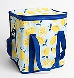 Große Kühltasche mit Reißverschlussdeckel (Zitronen-Druck)