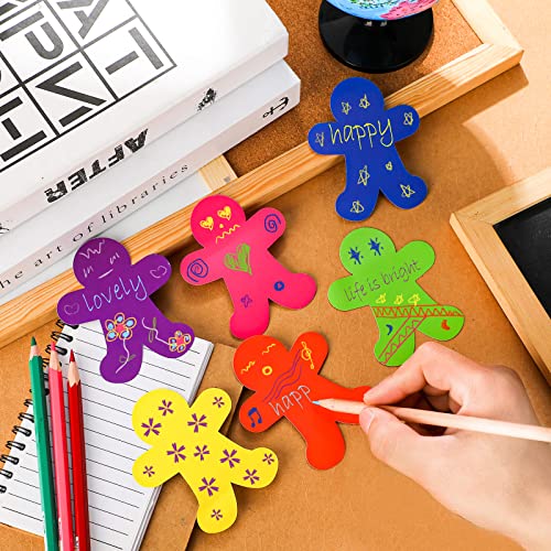 Image of Geyee 108 Pcs Mini People Cutouts Man Valentine's Day Classroom Bulletin Board Decorations Paper Cutouts Colorful People Shaped Die Cut for Teachers DIY Craft Chalkboard Wall Decor
