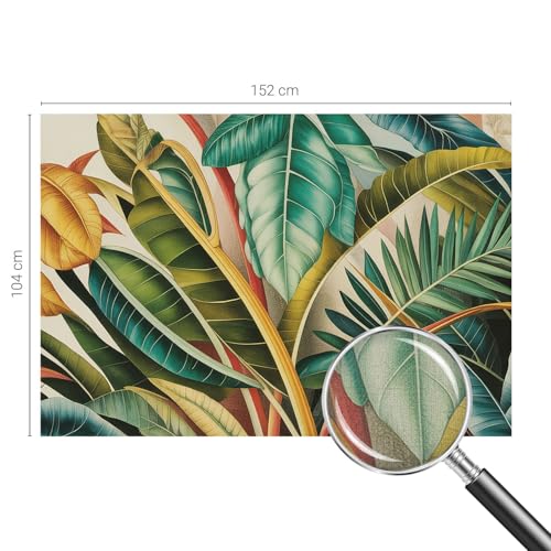 Papel tapiz autoadhesivo de hojas exóticas 152x104 cm para decorar paredes de salón 5