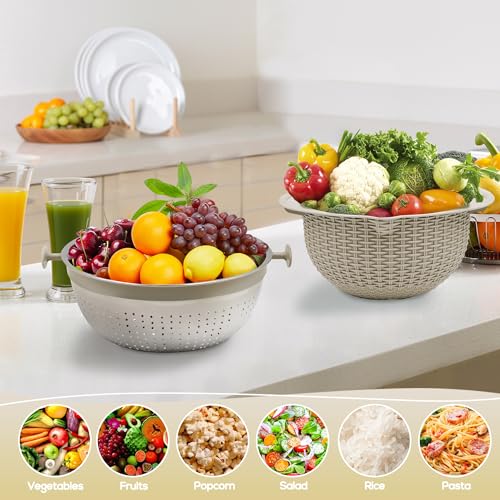 Khoxu KH-003 4-1 Colander With Mixing Bowl Set, 2024 New Food Strainers And Colanders Set thumb #6