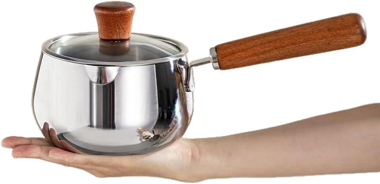 Stainless Steel Cooking Pots Clear Lid Cookware Small Saucepan For Heating Milk And Making Soups Kitchen Tool Dormitory Cooking Pot