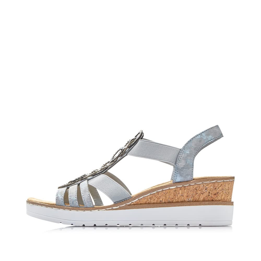 Rieker Damen Keilsandalen V38H8, Frauen Sandalen